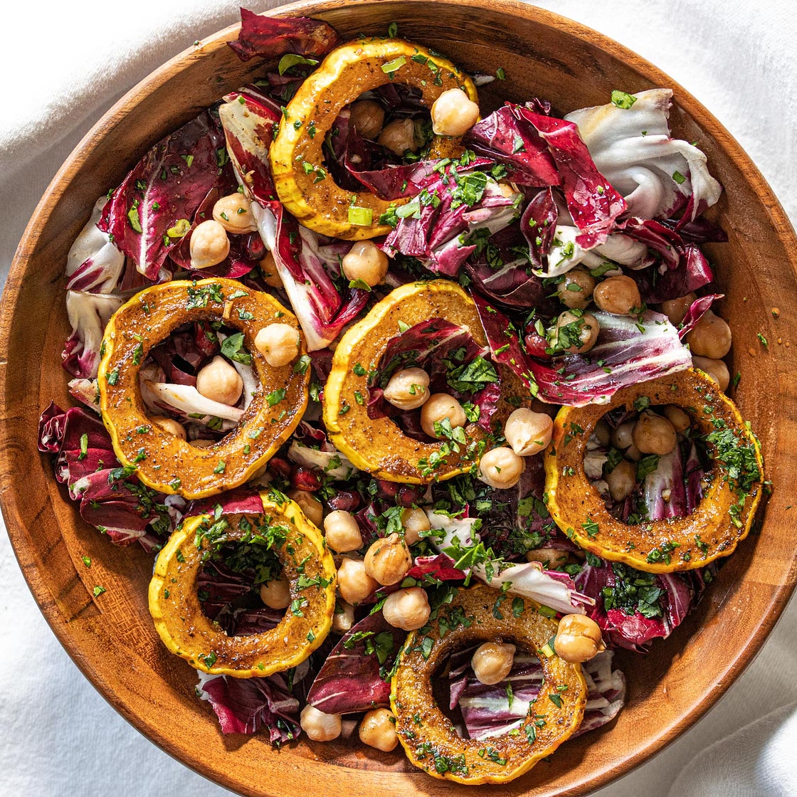 Delicata Squash, Radicchio, and Garbanzo Salad