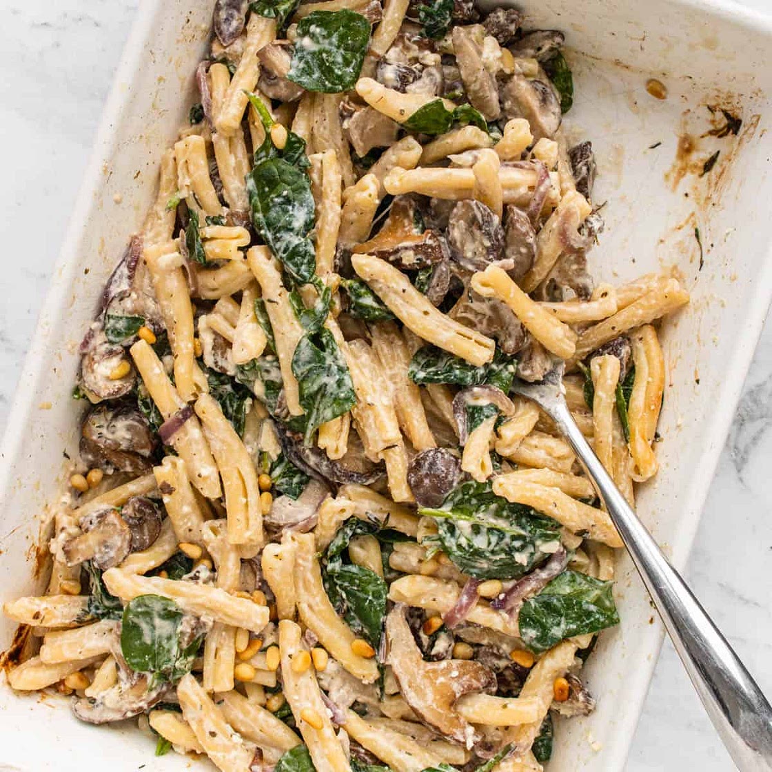Baked Feta Pasta with Mushrooms