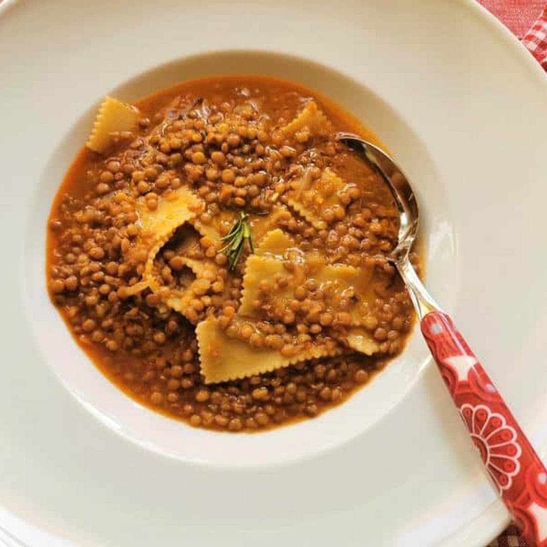 Umbrian Lentil Soup with Pasta