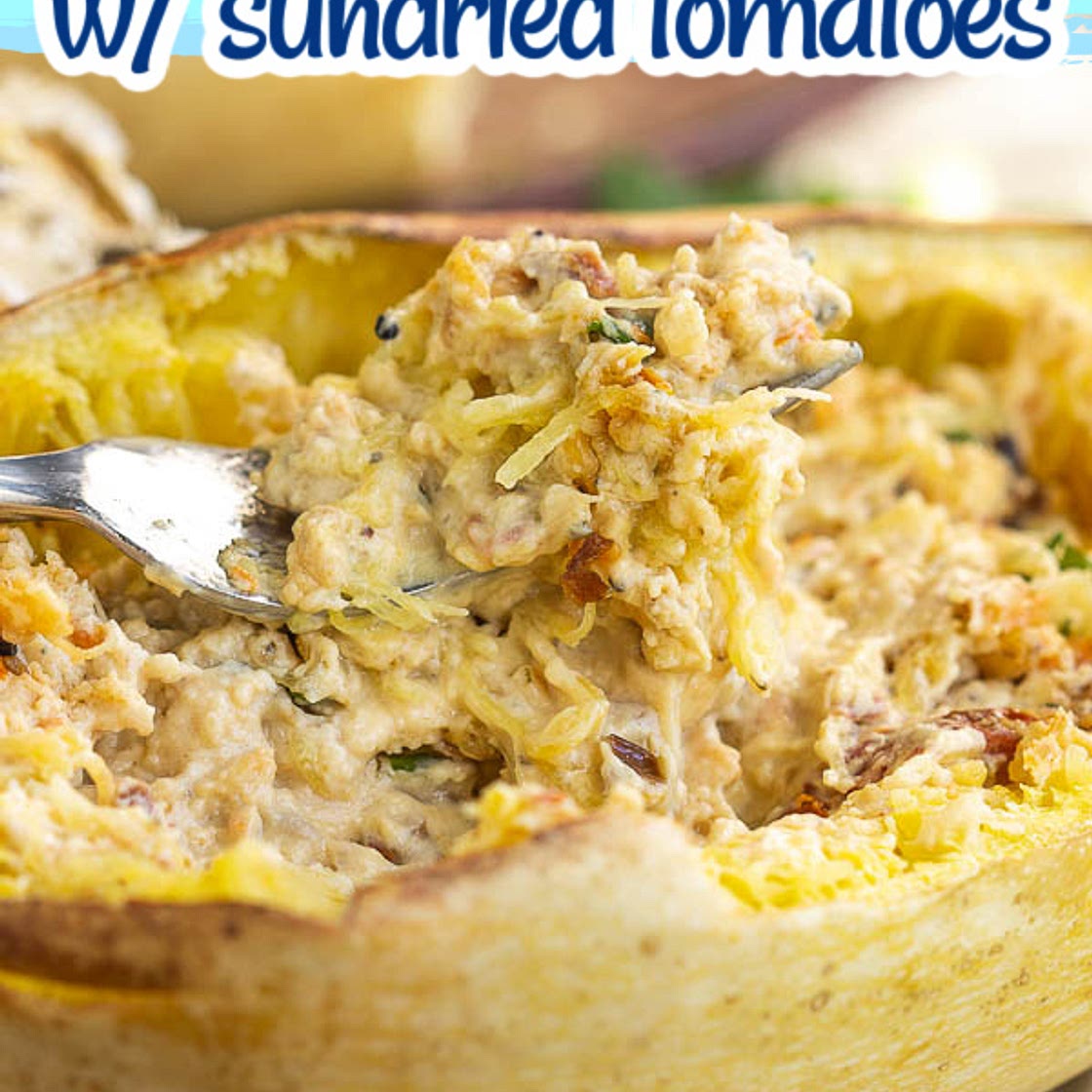 SPAGHETTI SQUASH WITH SUNDRIED TOMATOES