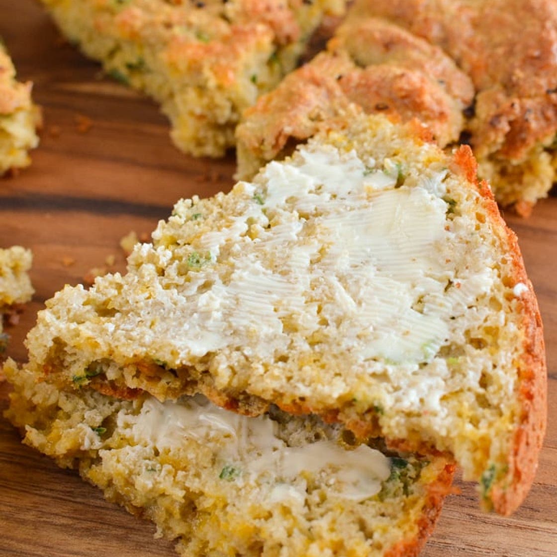 Gluten Free Cheddar Cheese Spring Onion Bread