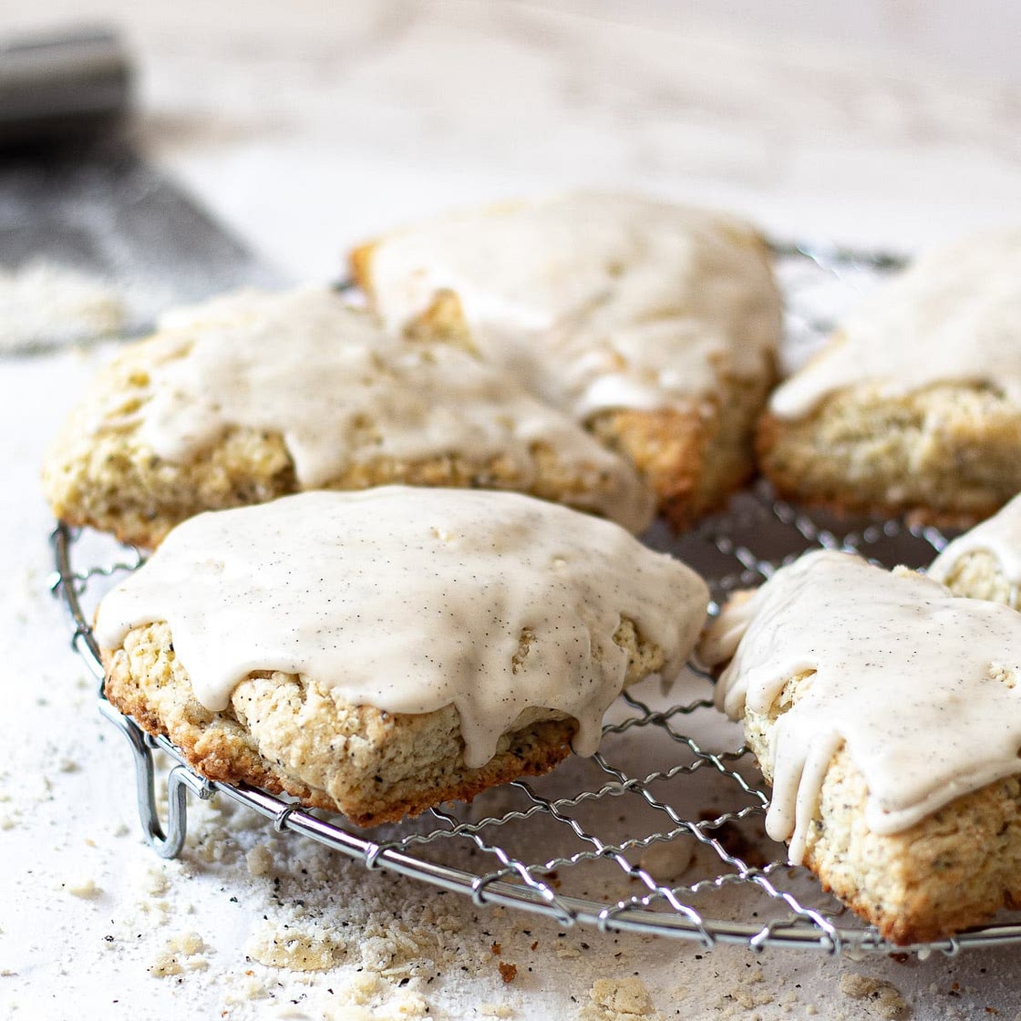 Earl Grey Scones - Bergamot Scones with Vanilla Bean Glaze