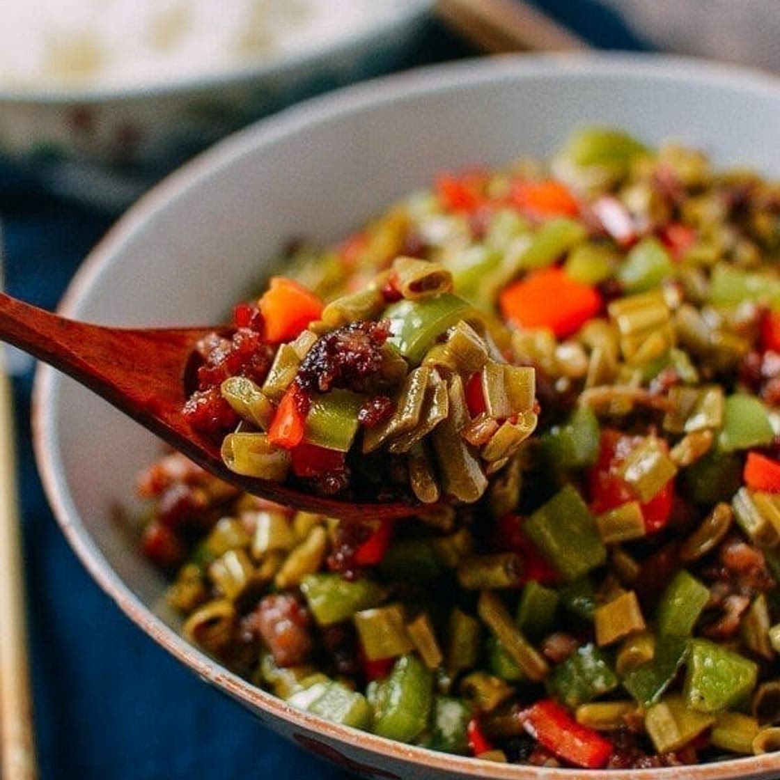 Pickled Long Beans with Pork Stir Fry