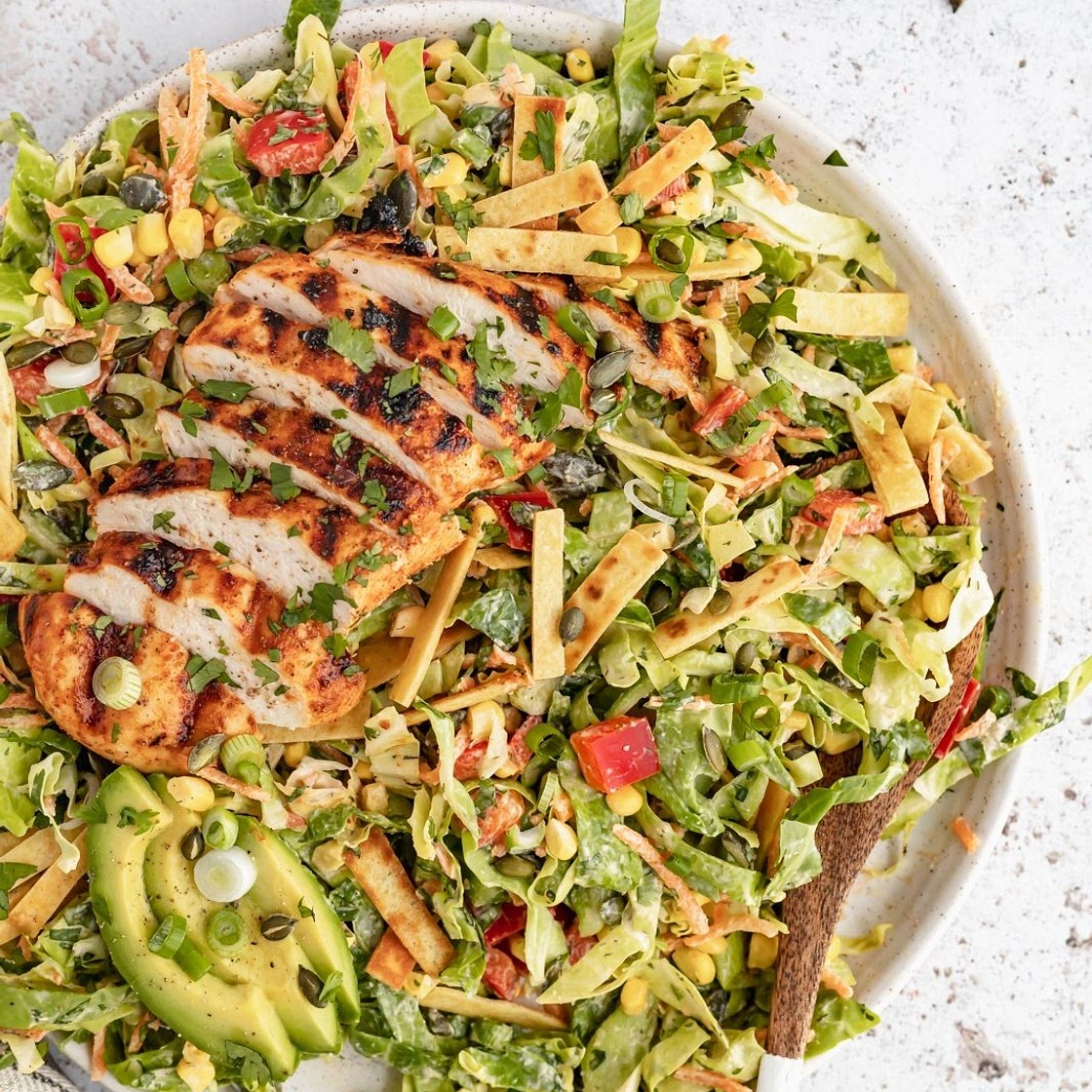 Spicy Ranch Chopped Chicken Cabbage Salad