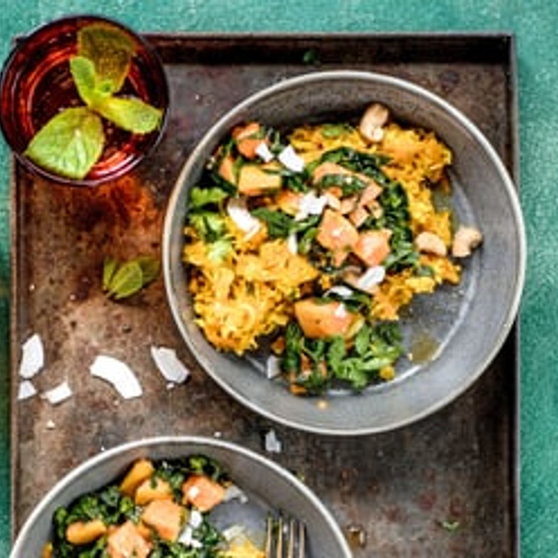 Karotten-Kokos-Curry mit Papayasalat