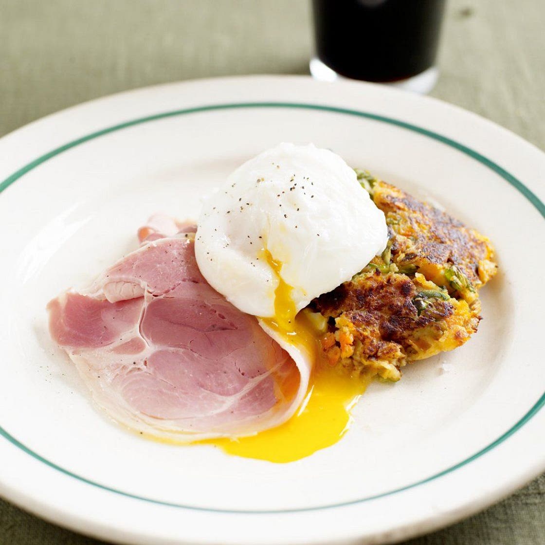 Bubble & squeak with ham and eggs