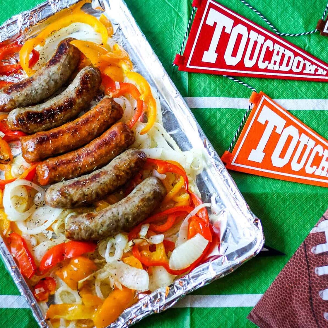 Sheet Pan Sausage and Peppers