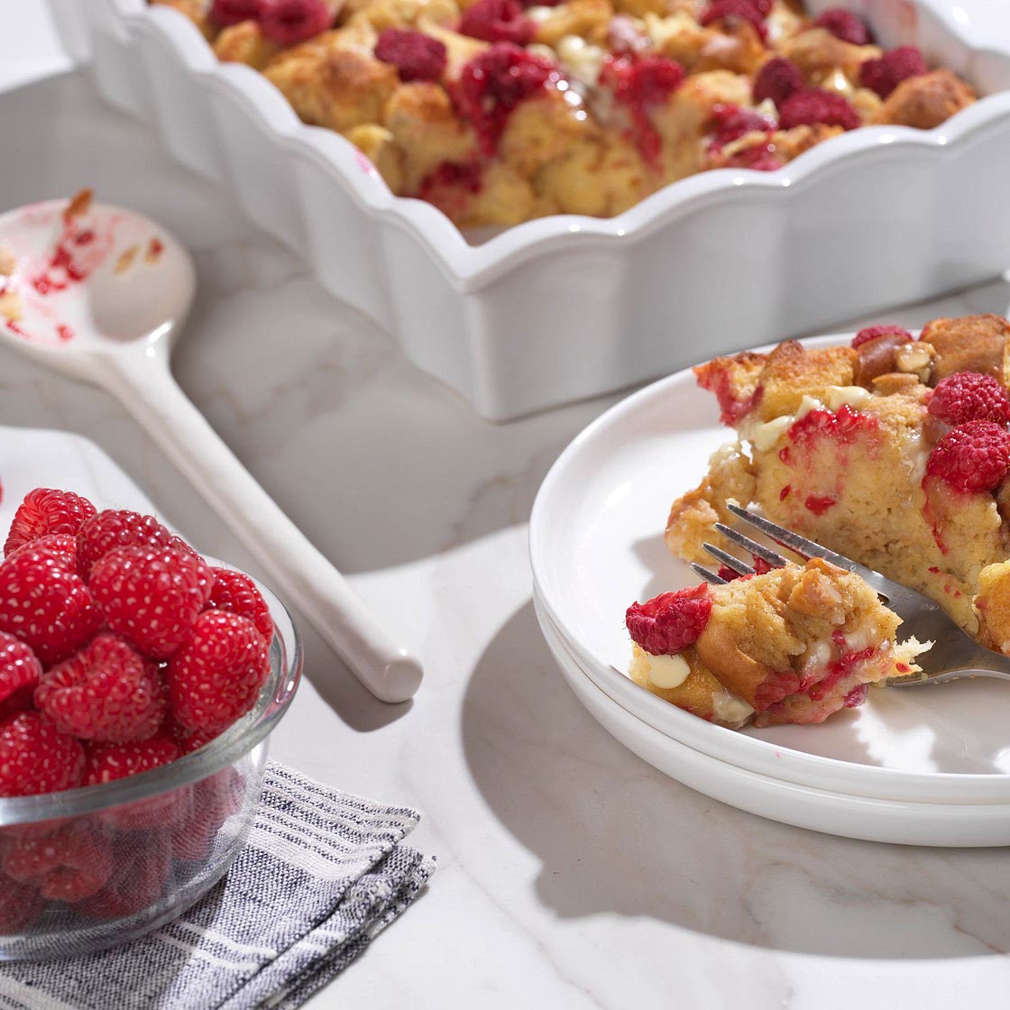 Raspberry White Chocolate Overnight French Toast Bake