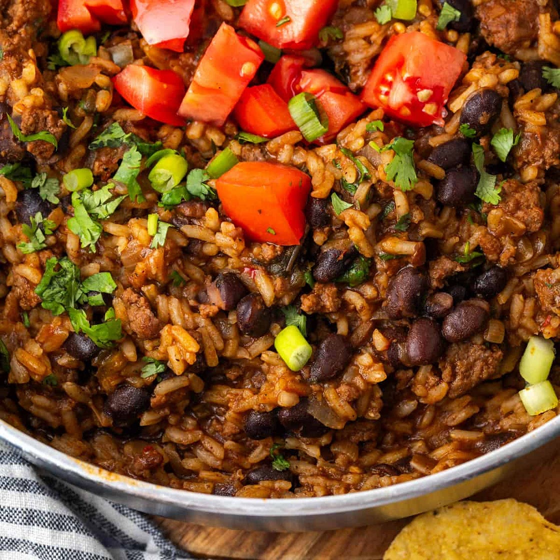 Mexican Beef and Rice Skillet