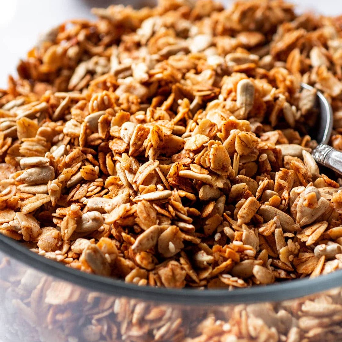 The Best Toasted Maple Sesame Granola - Sweetened with Maple Syrup