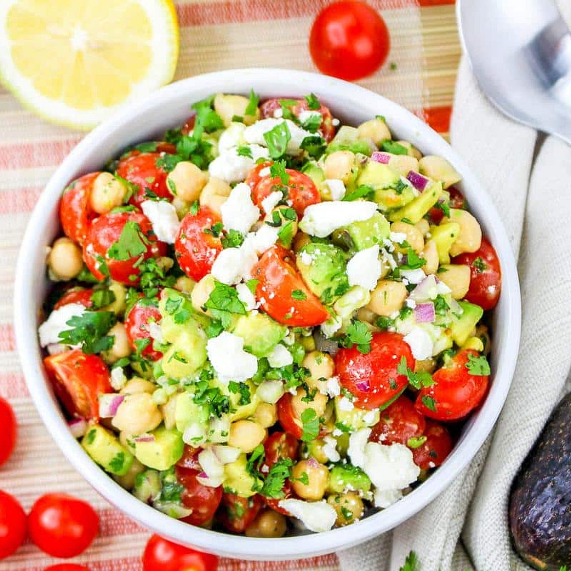 Chickpea Avocado Salad with Lemon Dressing Recipe