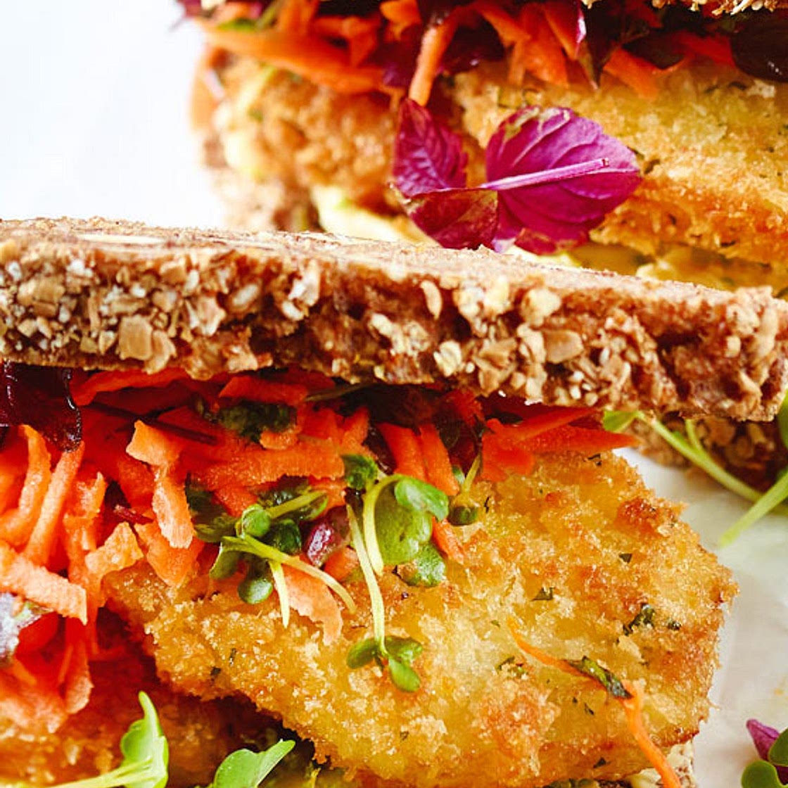 Sandwich mit Gemüse-Bratling