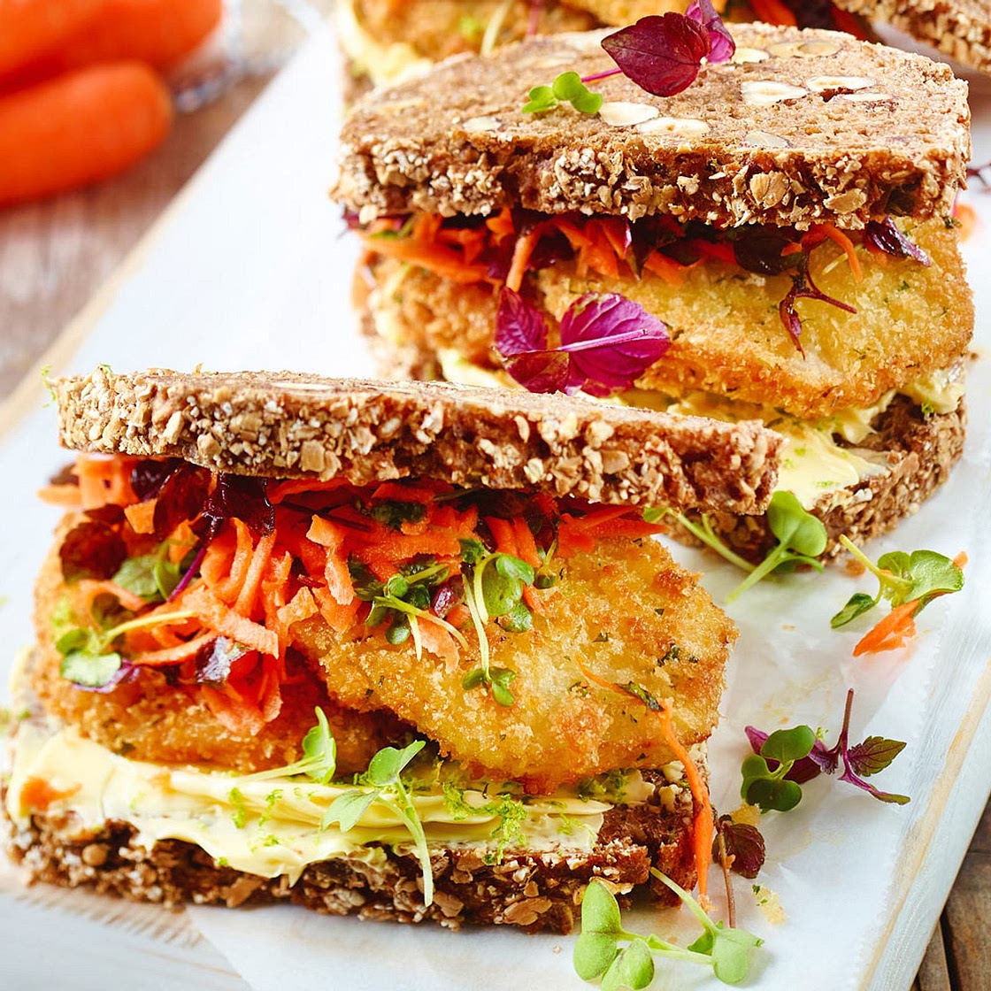 Sandwich mit Gemüse-Bratling