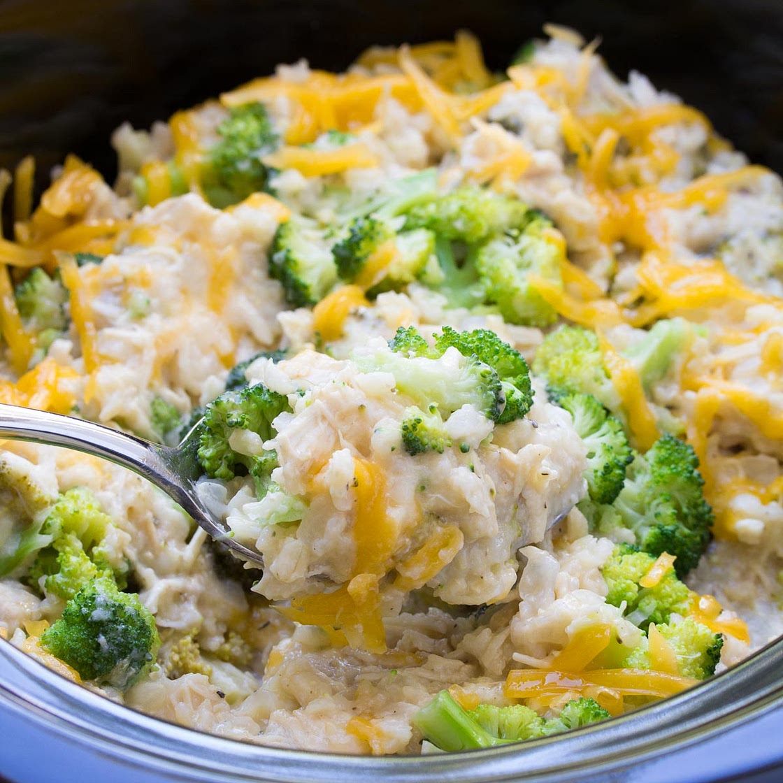 Slow Cooker Chicken, Broccoli and Rice Casserole