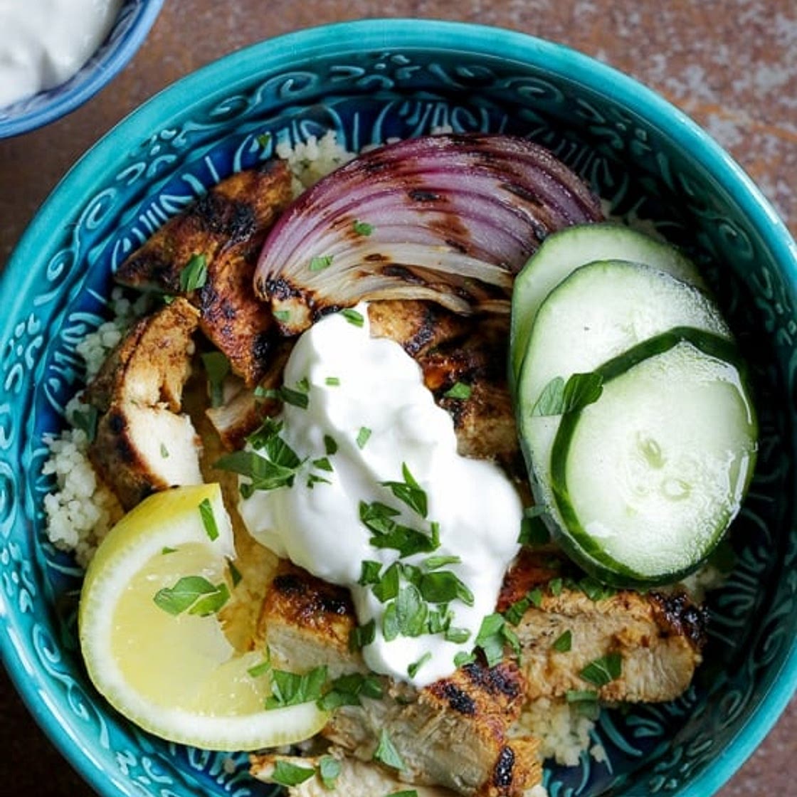 Shawarma-Spiced Grilled Chicken with Garlic Yogurt Sauce