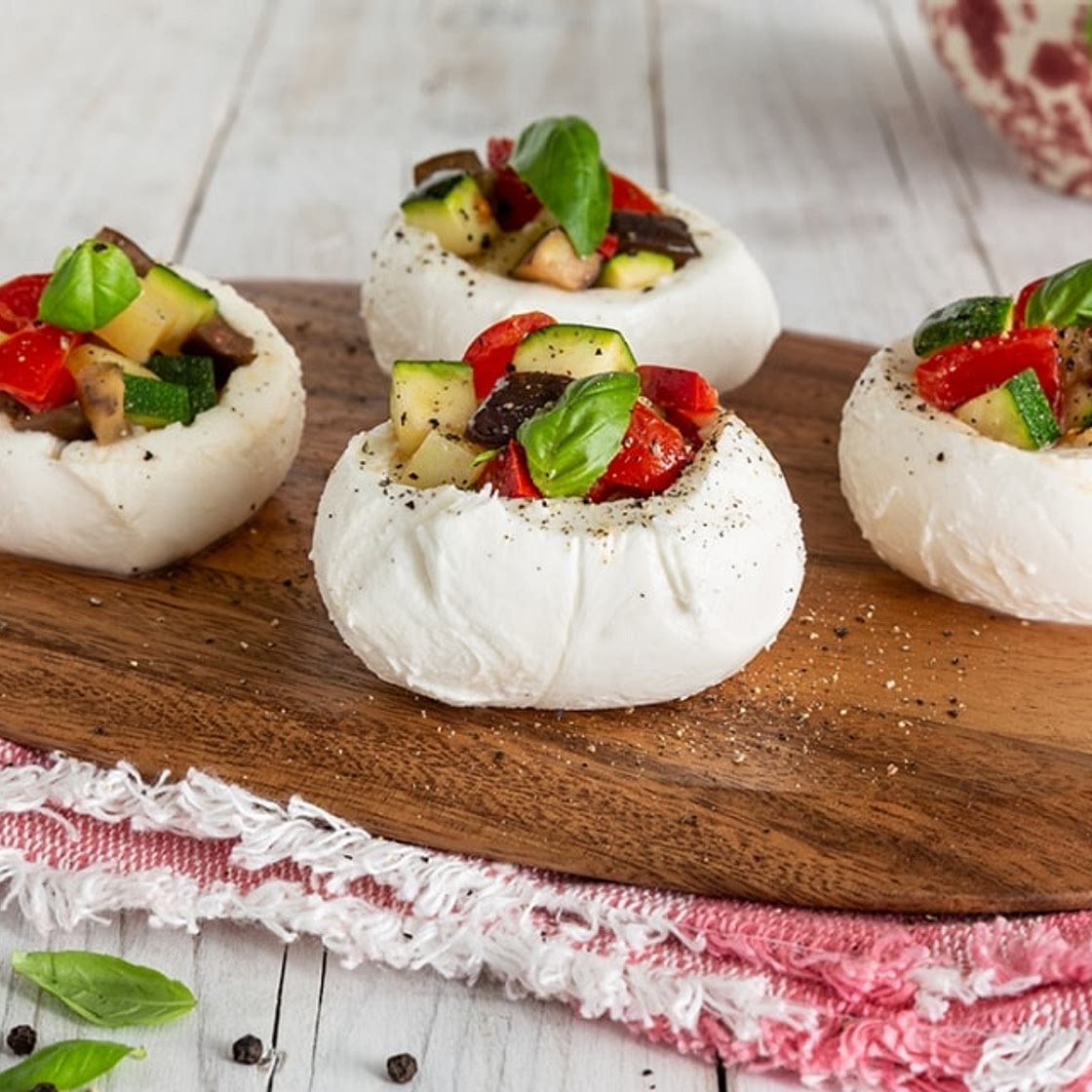 Mozzarelle ripiene di verdure estive