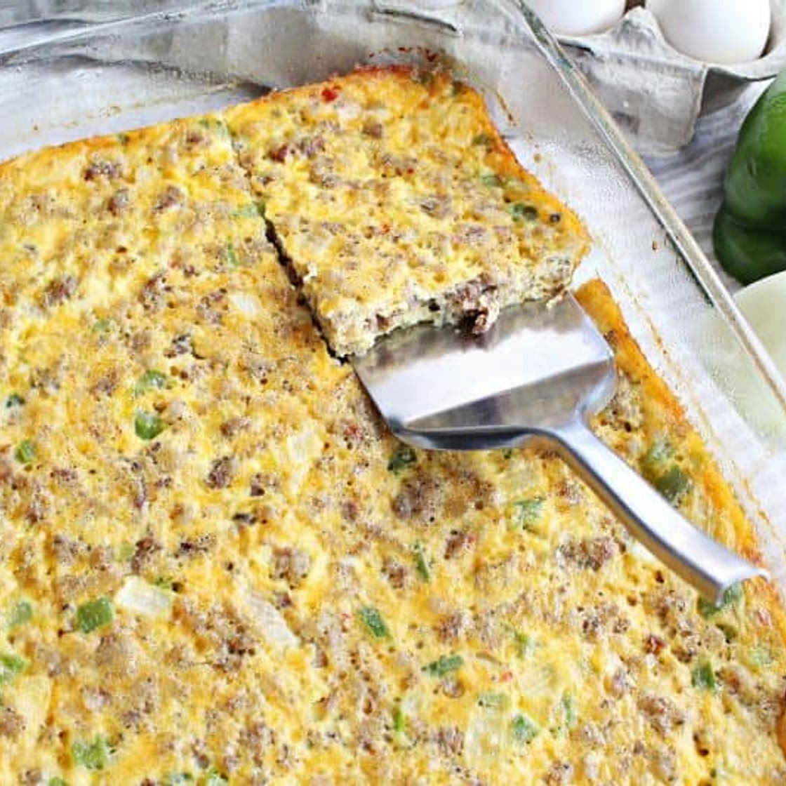 Sausage, Egg and Cheese Egg Bake