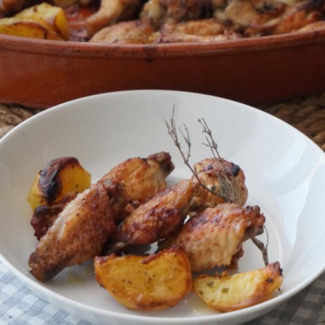 Receta de Alitas de pollo al horno con patatas