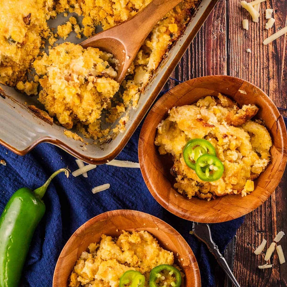Cheddar Jalapeno Cornbread Pudding
