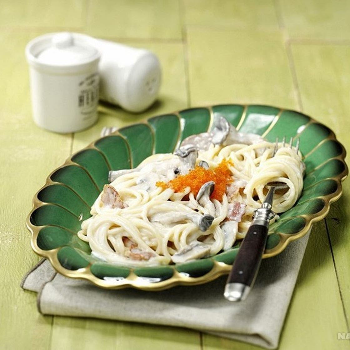 버섯 날치알 크림스파게티 만드는 법