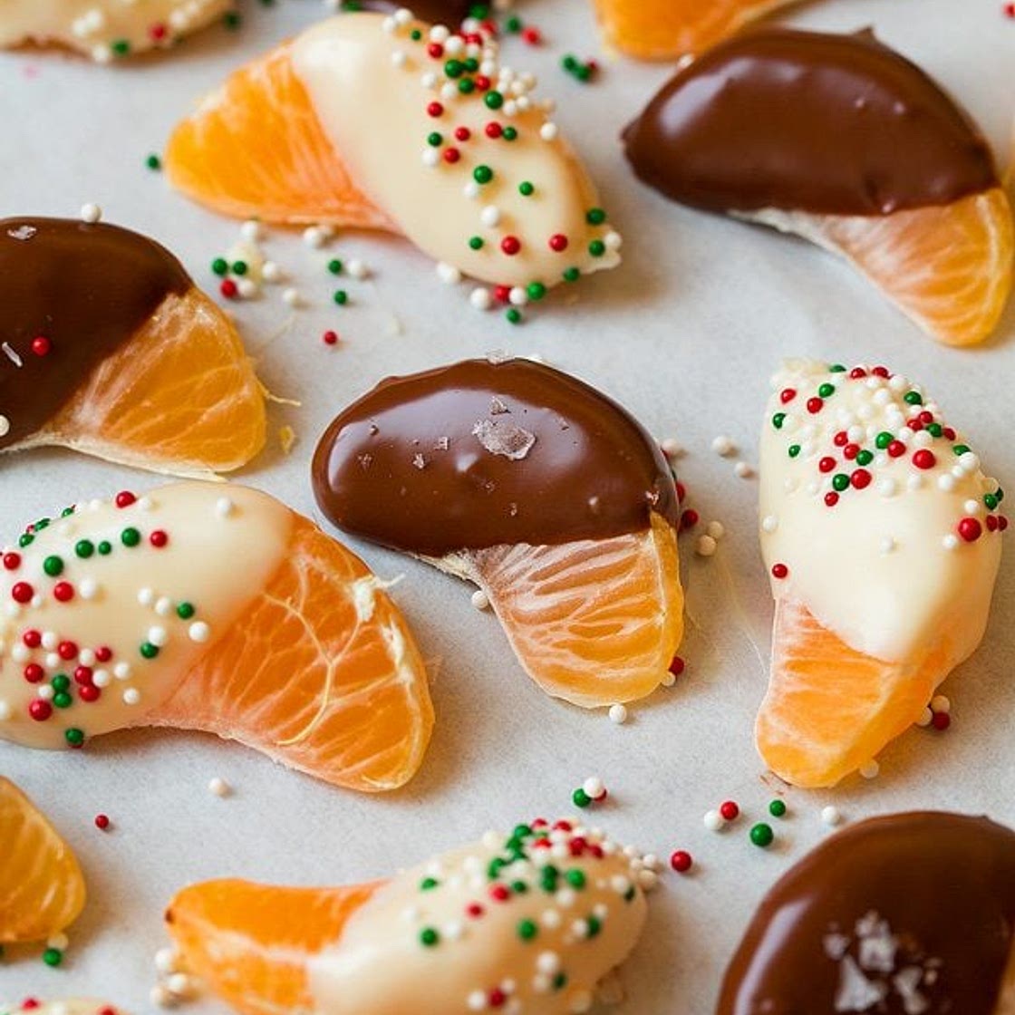 White Chocolate and Chocolate Dipped Mandarin Oranges