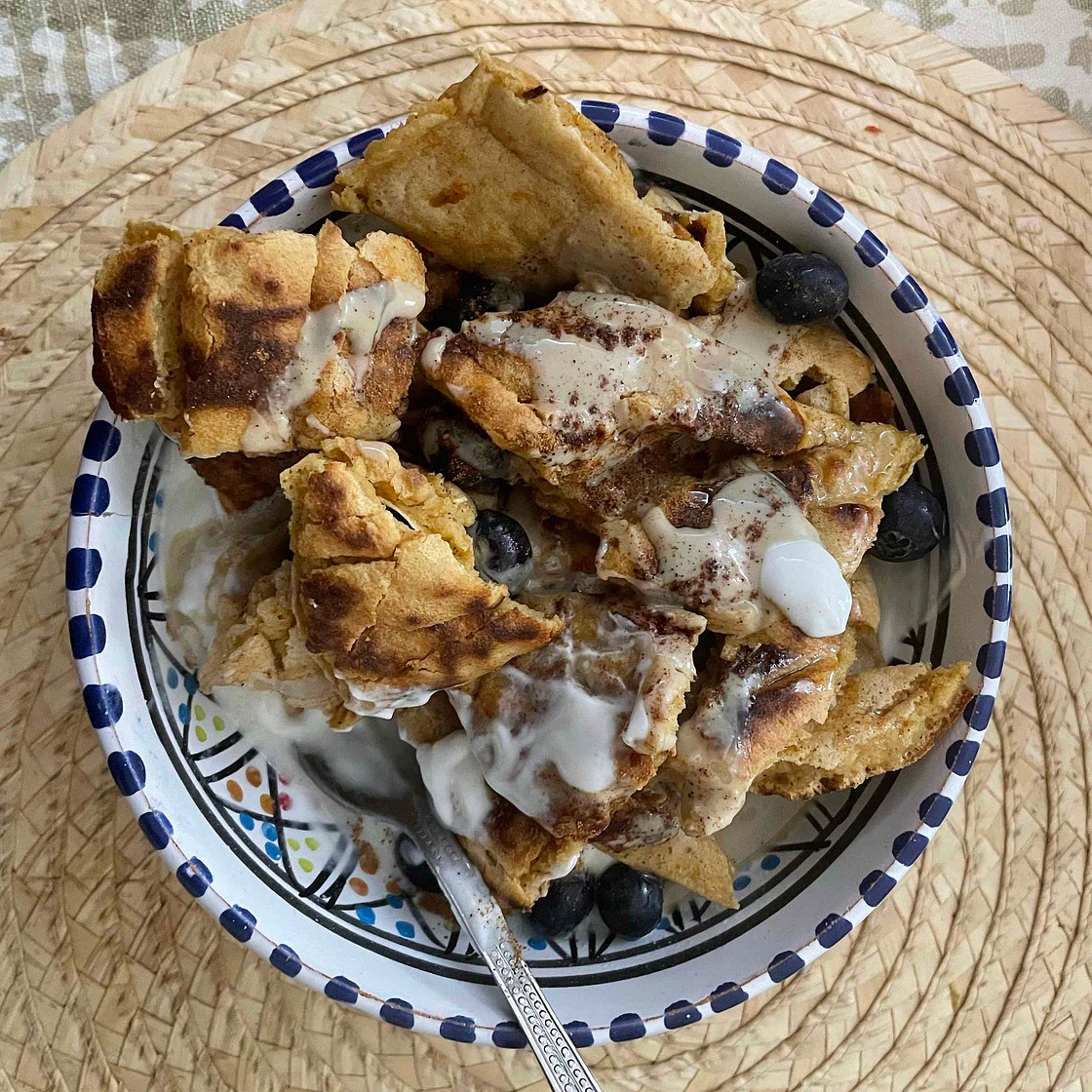 Wholewheat scrambled pancakes