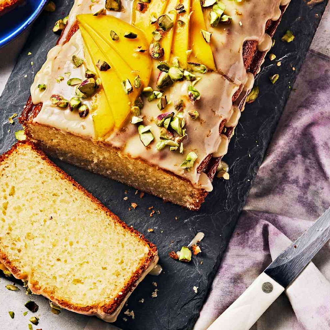 Cardamom Yogurt Cake with Mango Lassi Icing