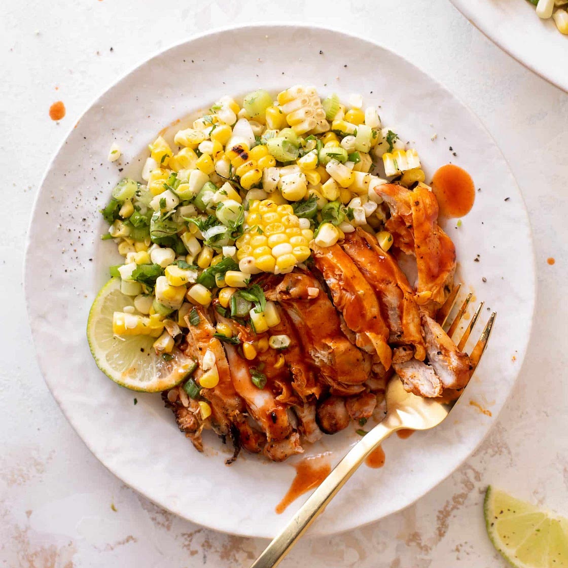 Grilled Buffalo Chicken with Scallion Corn Salad