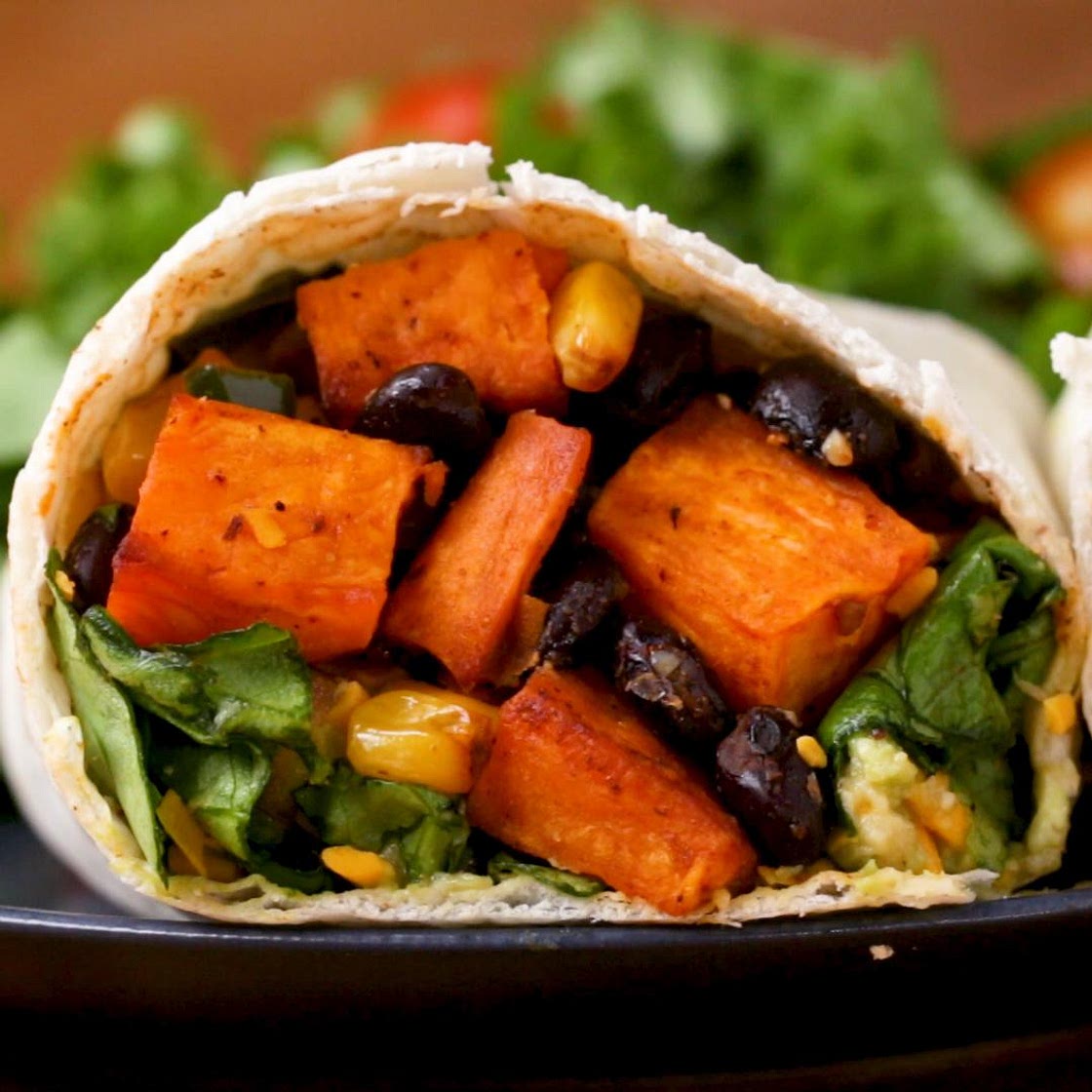 Sweet Potato And Black Bean Burritos Recipe by Tasty