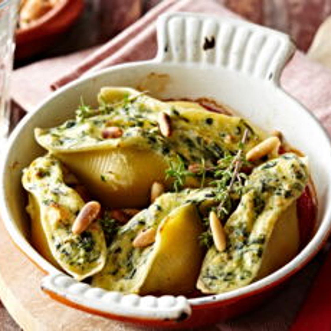 Conchiglionis ricotta épinard