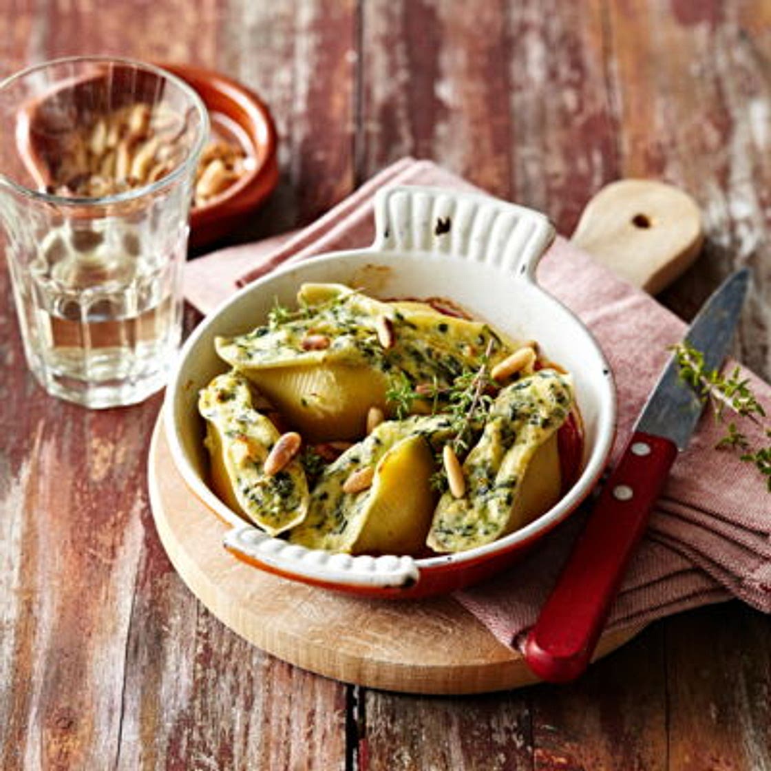 Conchiglionis ricotta épinard