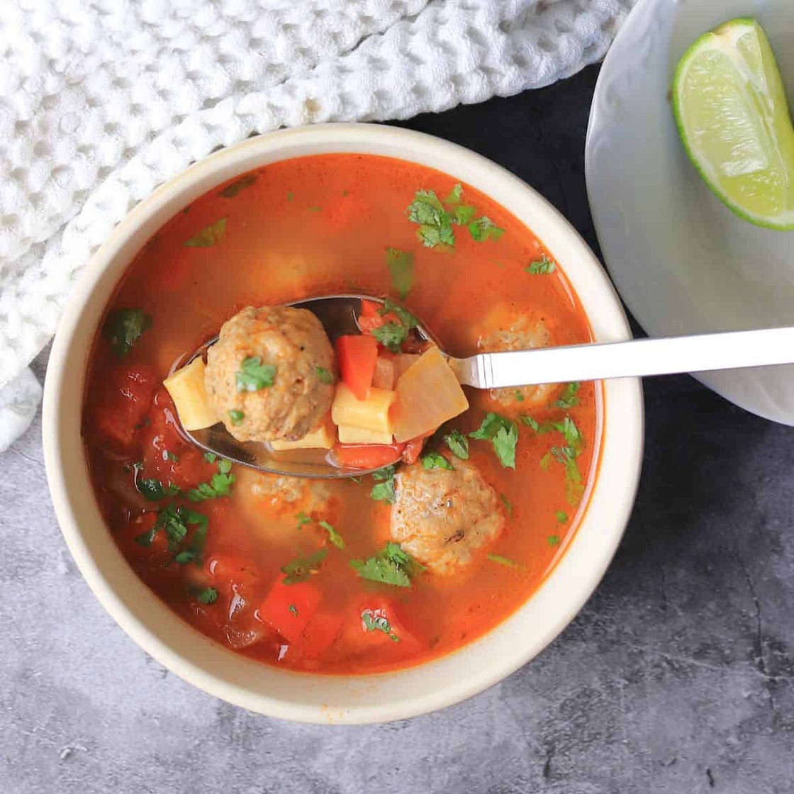 Low Carb Albondigas Mexican Meatball Soup Recipe