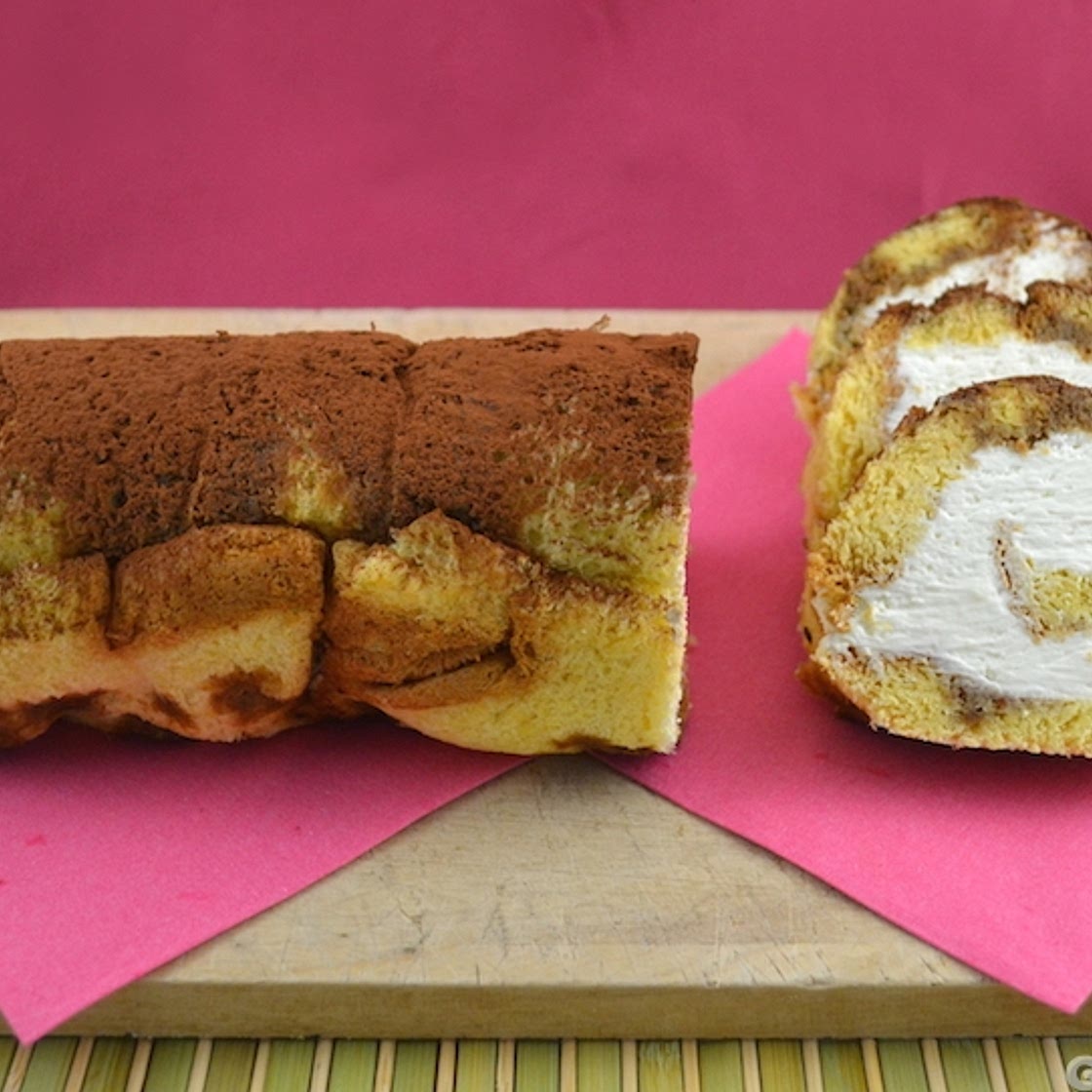 Rotolo di pandoro al tiramisù