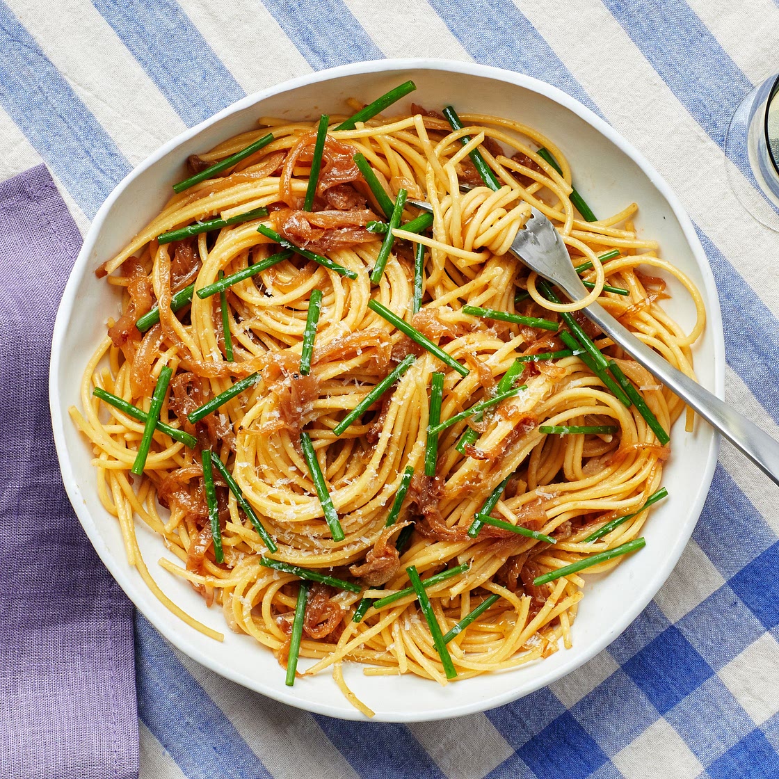 Jammy Onion and Miso Pasta