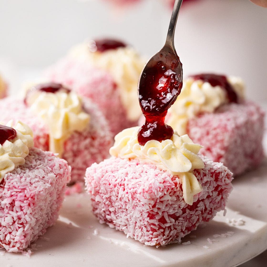 Raspberry Lamingtons