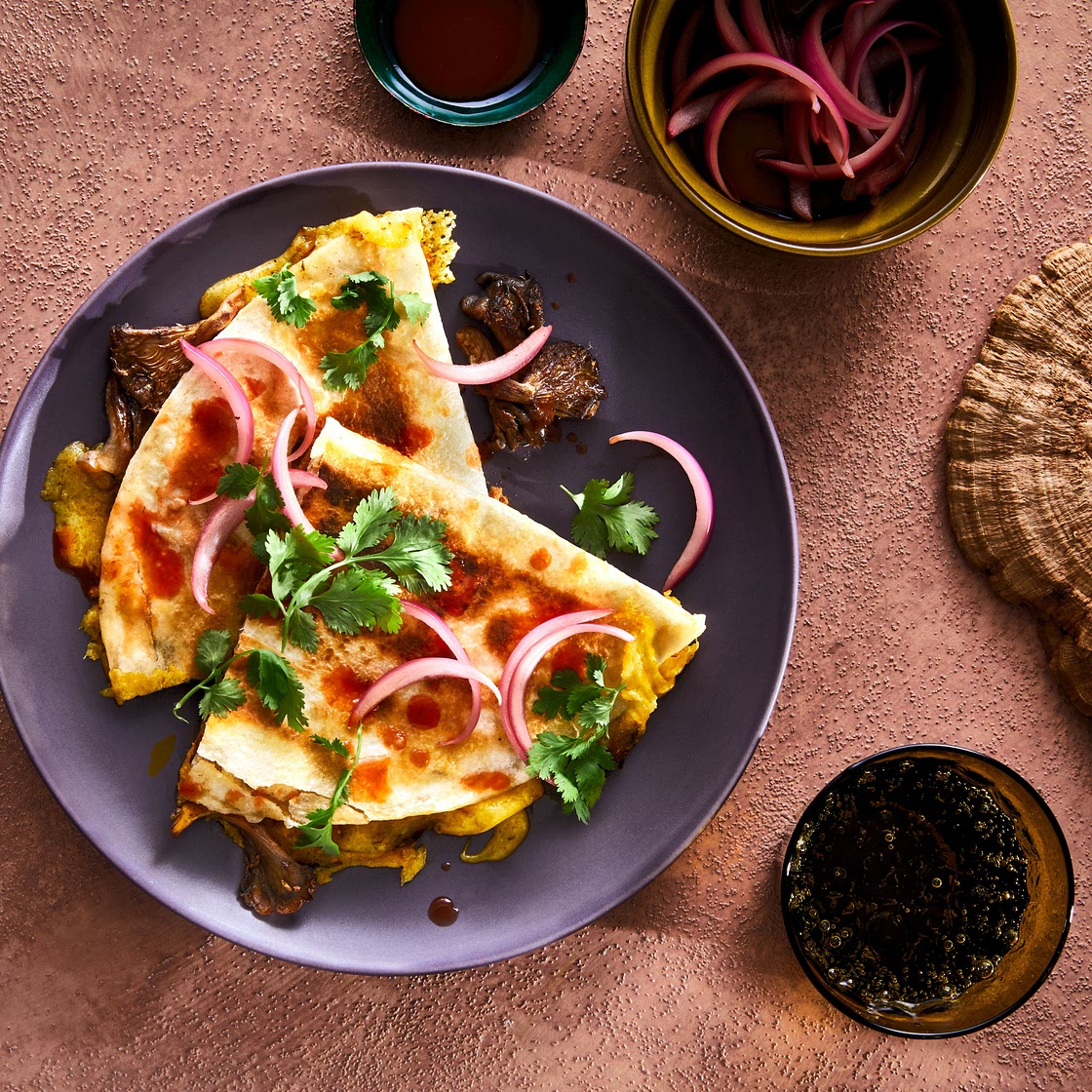 Crispy Mushroom Quesadillas