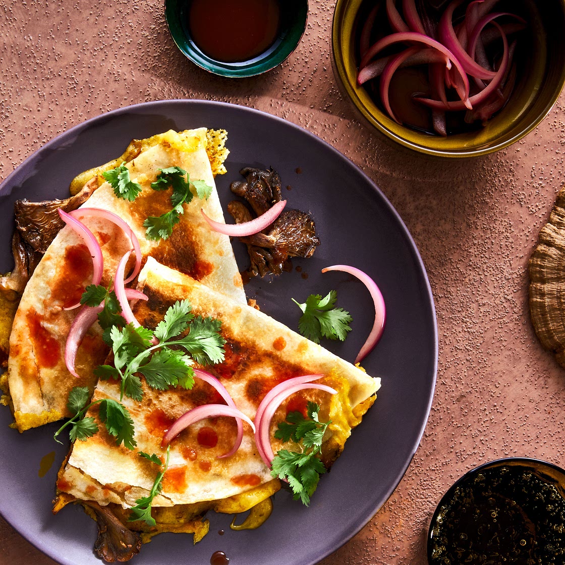 Crispy Mushroom Quesadillas