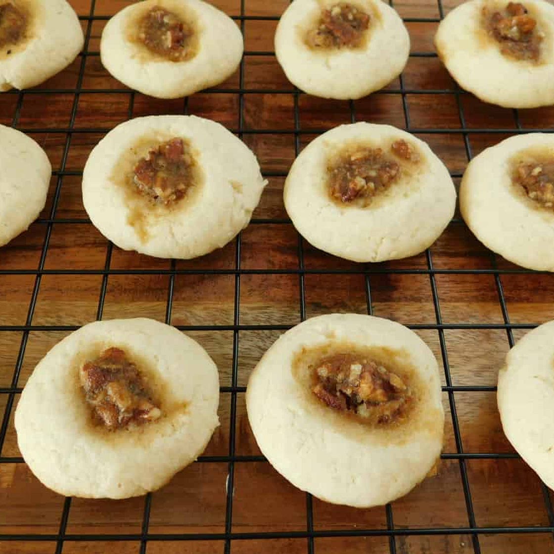 Pecan thumbprint cookies