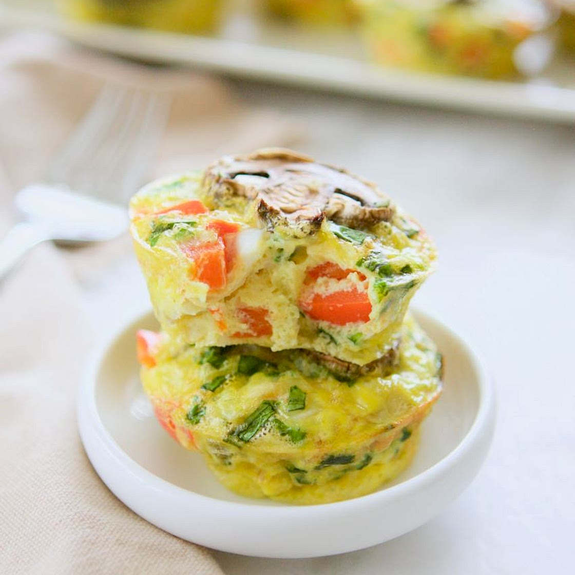 Spinach Mushroom Pepper Egg Muffins