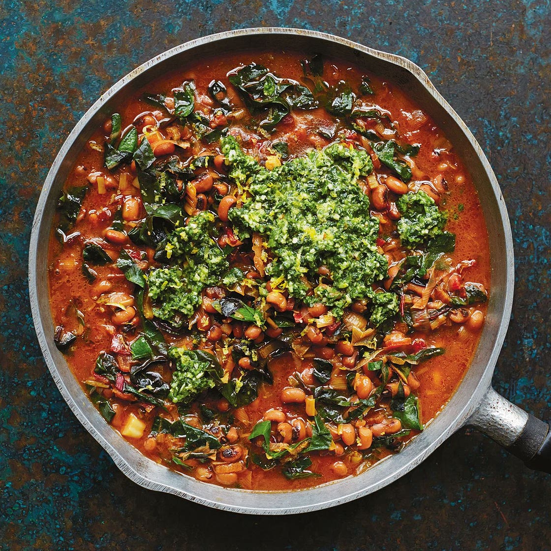Black-Eyed Peas With Chard and Green Herb Smash