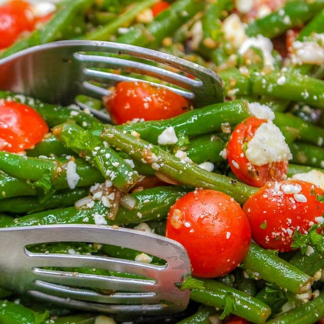 Tomato Green Bean Salad with Feta Recipe