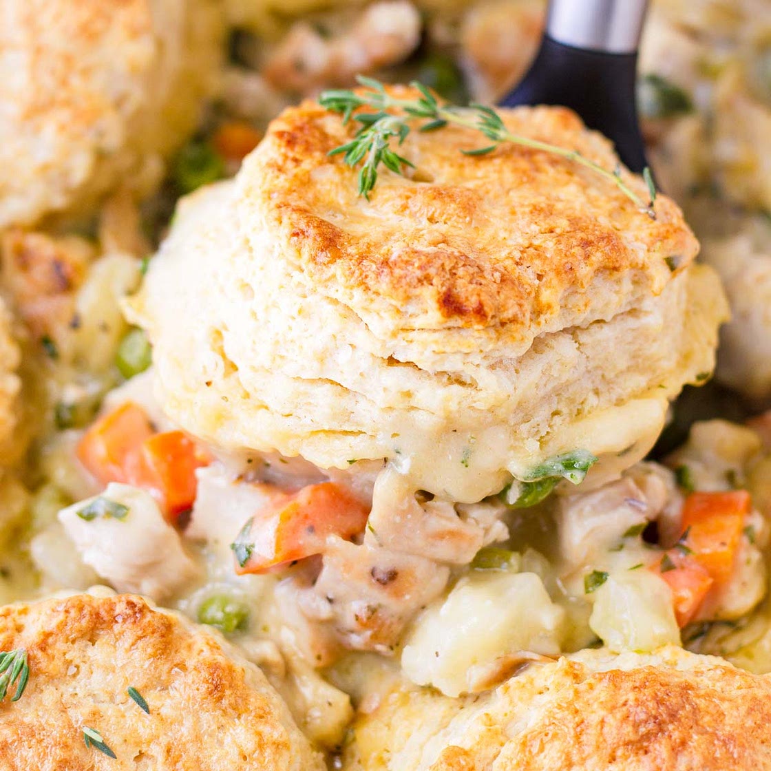 Chicken Pot Pie with Biscuits