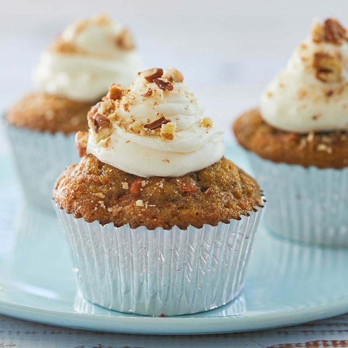Carrot Cake Cupcakes with Cream Cheese Frosting