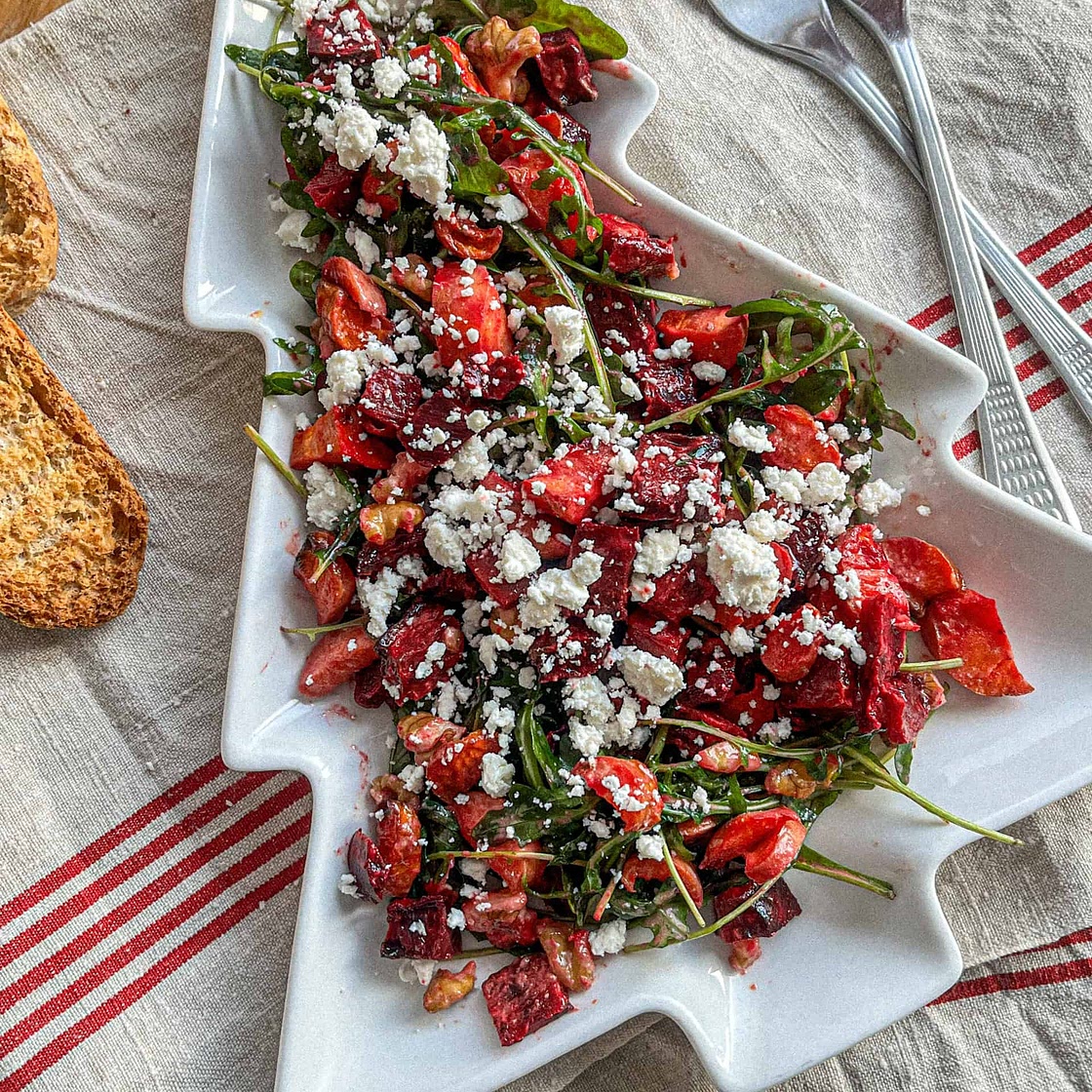 Roasted Beet Salad with Feta and Walnuts