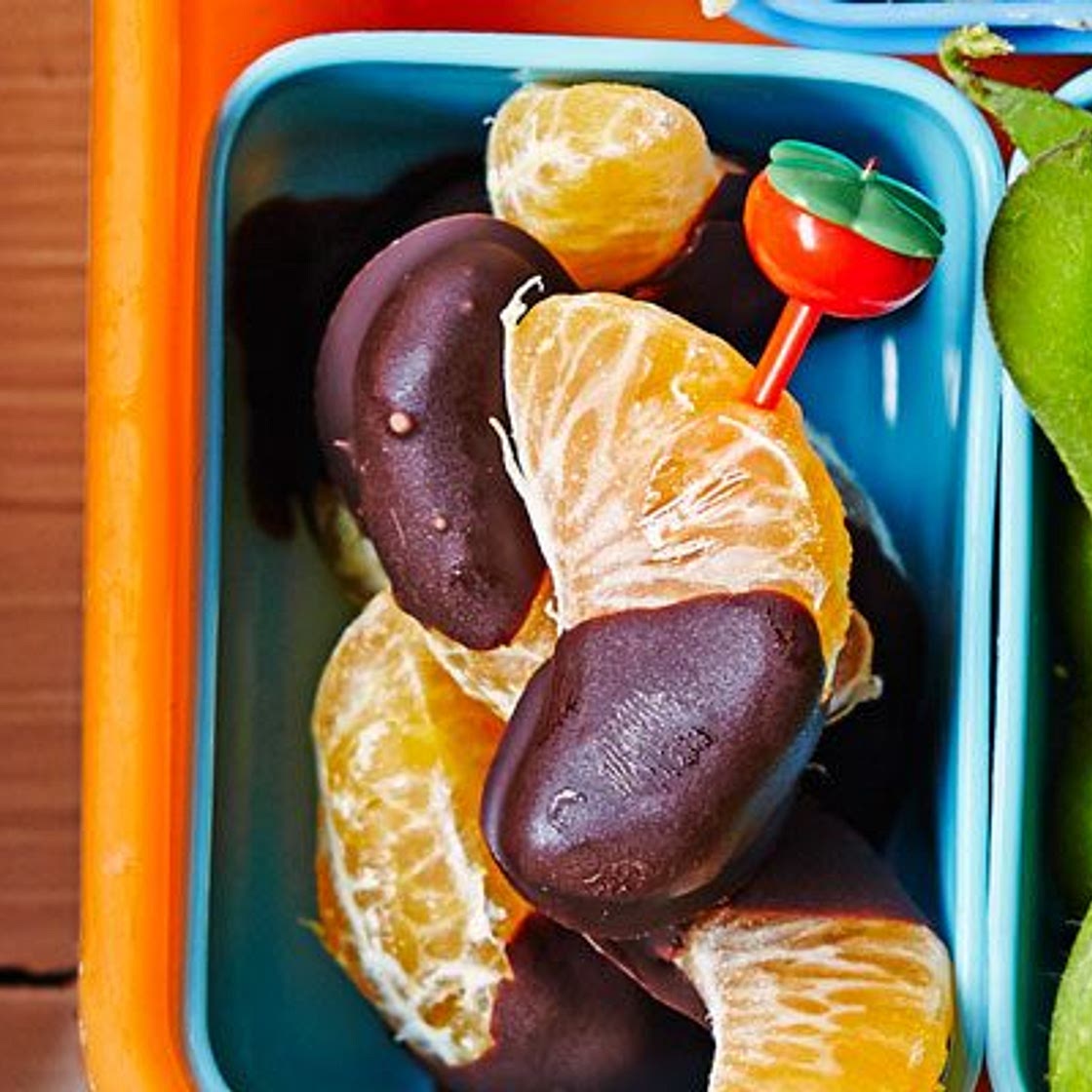 Choco-dipped tangerines