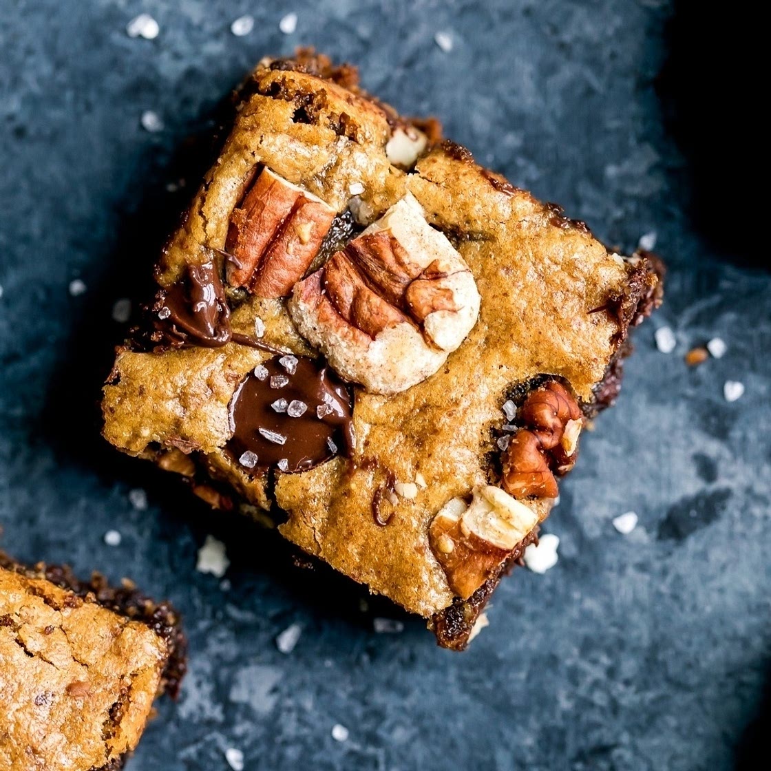 Grain Free Salted Chocolate Chip Pecan Blondies