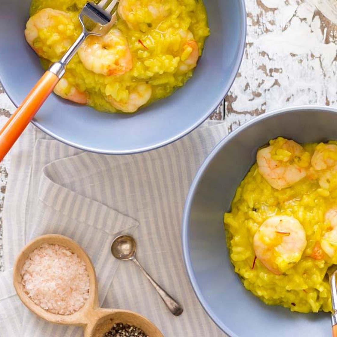 Prawn and saffron risotto