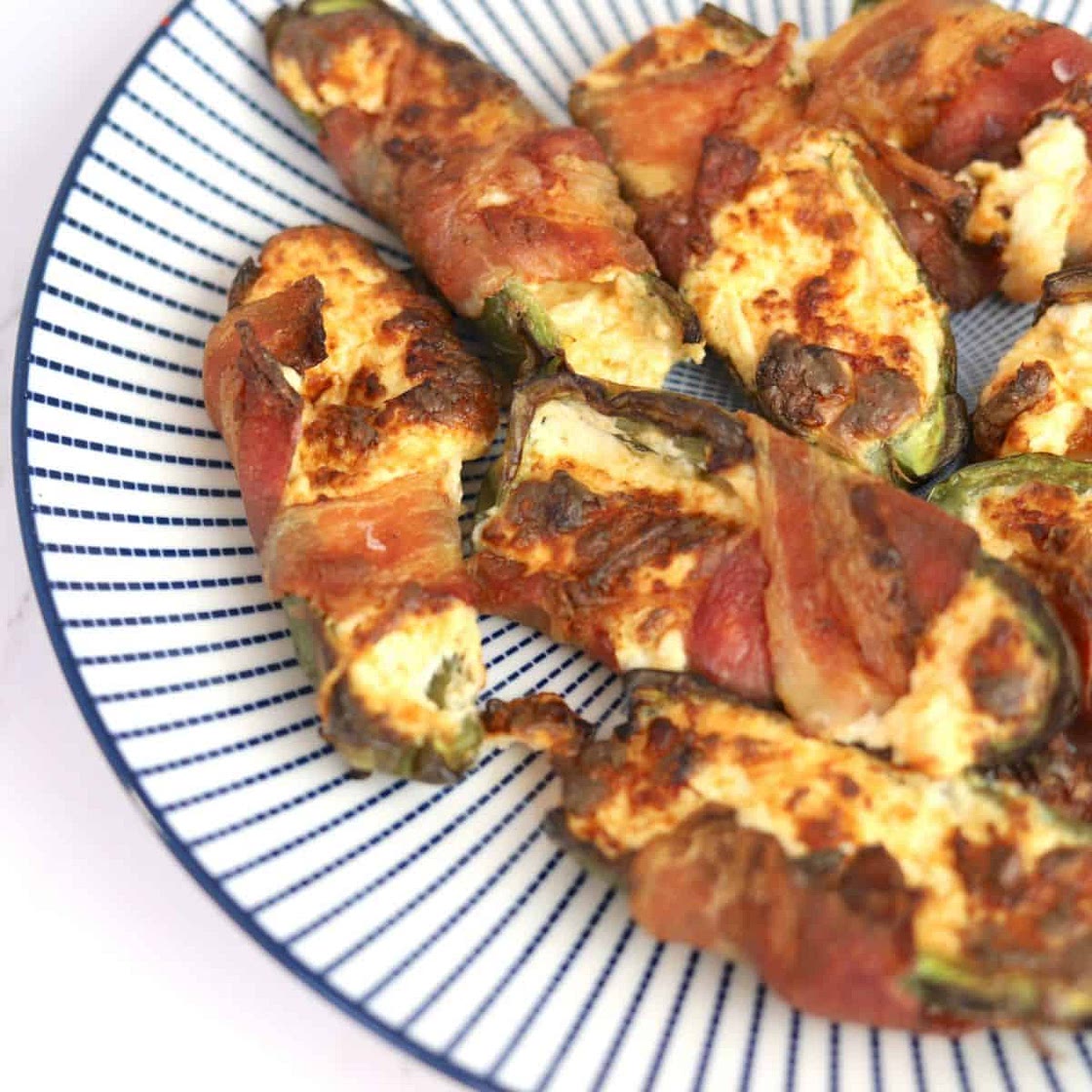 Air Fryer Bacon Wrapped Keto Jalapeño Poppers