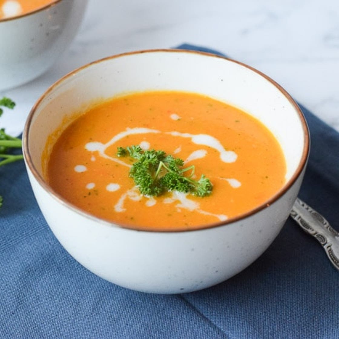 Carrot Zucchini Soup with coconut milk