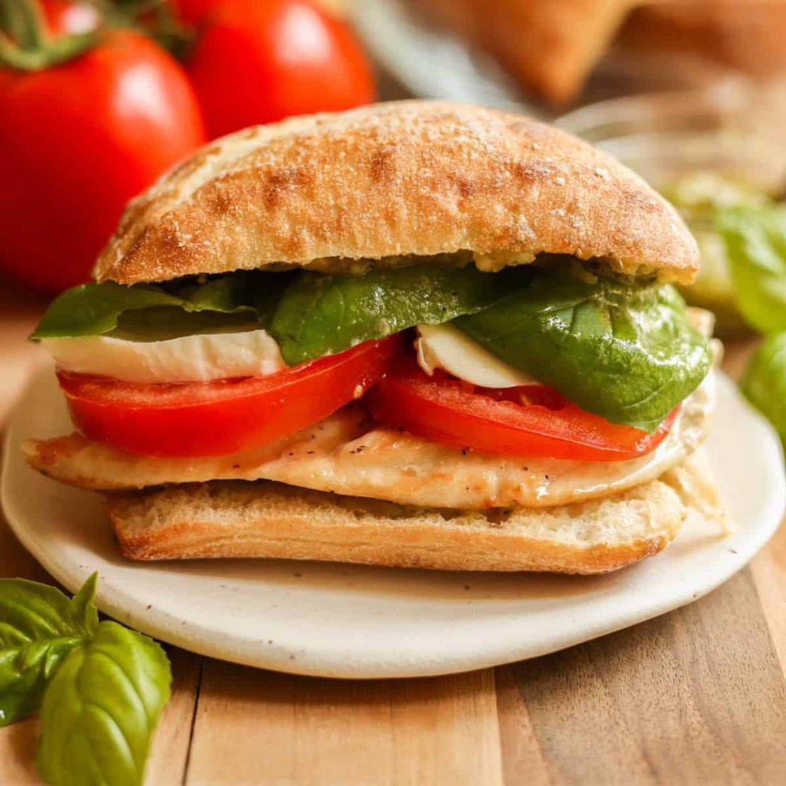 Chicken Caprese Sandwich on Ciabatta